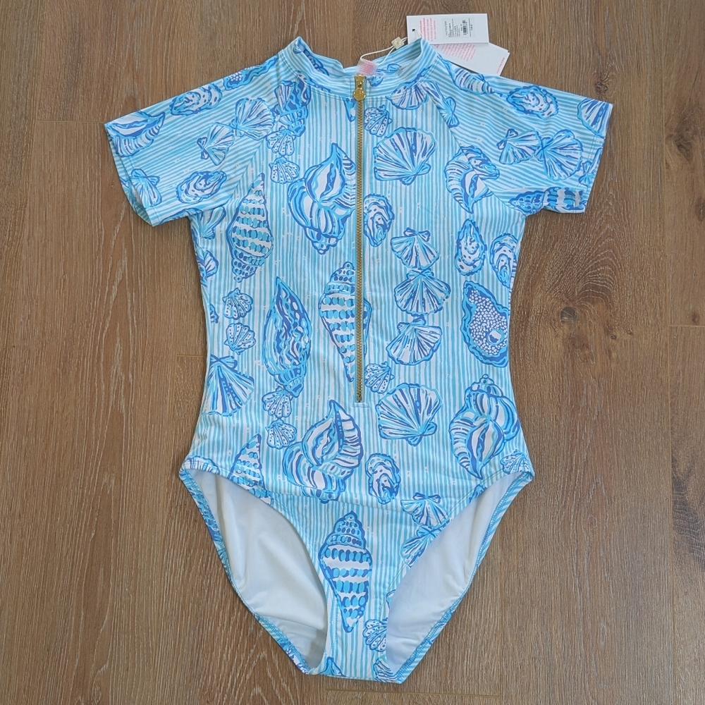 NWT Lilly Pulitzer Randee Short Sleeve Rashguard Swimsuit - Picture 6 of 10